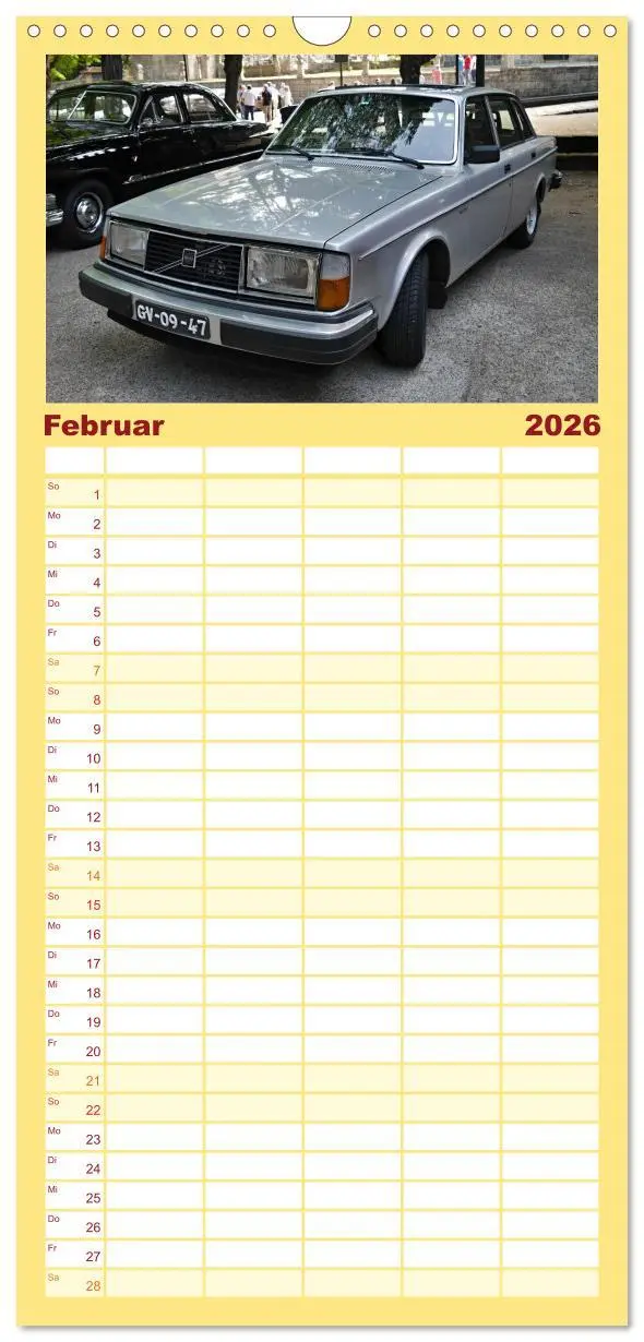 Bild: 9783516497717 | Familienplaner 2026 - Autos der 70er mit 5 Spalten (Wandkalender,...