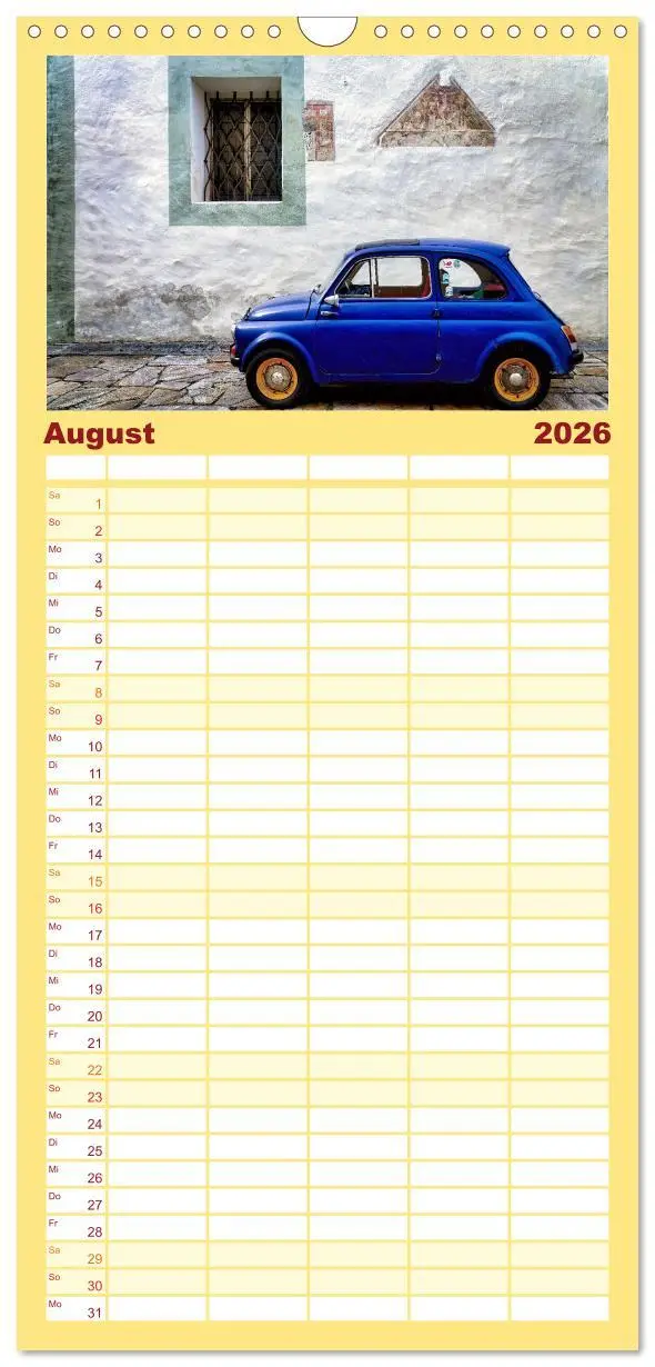 Bild: 9783516497717 | Familienplaner 2026 - Autos der 70er mit 5 Spalten (Wandkalender,...