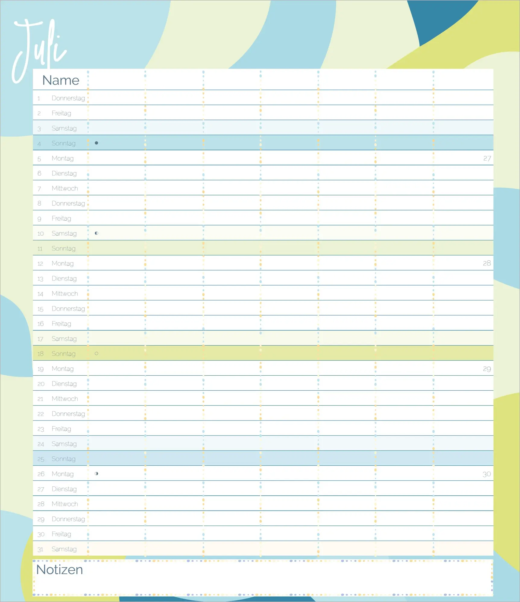Bild: 4069095017917 | Flexiplaner kunterbunt 2027 | Kalender | DuMont (Kalender) | 14 S.