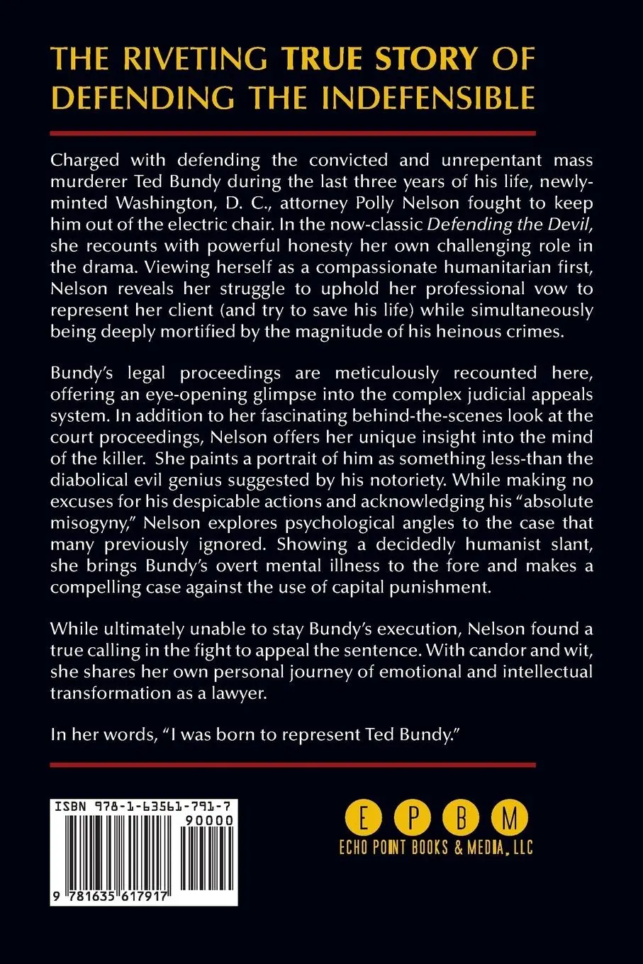 Rückseite: 9781635617917 | Defending the Devil | My Story as Ted Bundy's Last Lawyer | Nelson