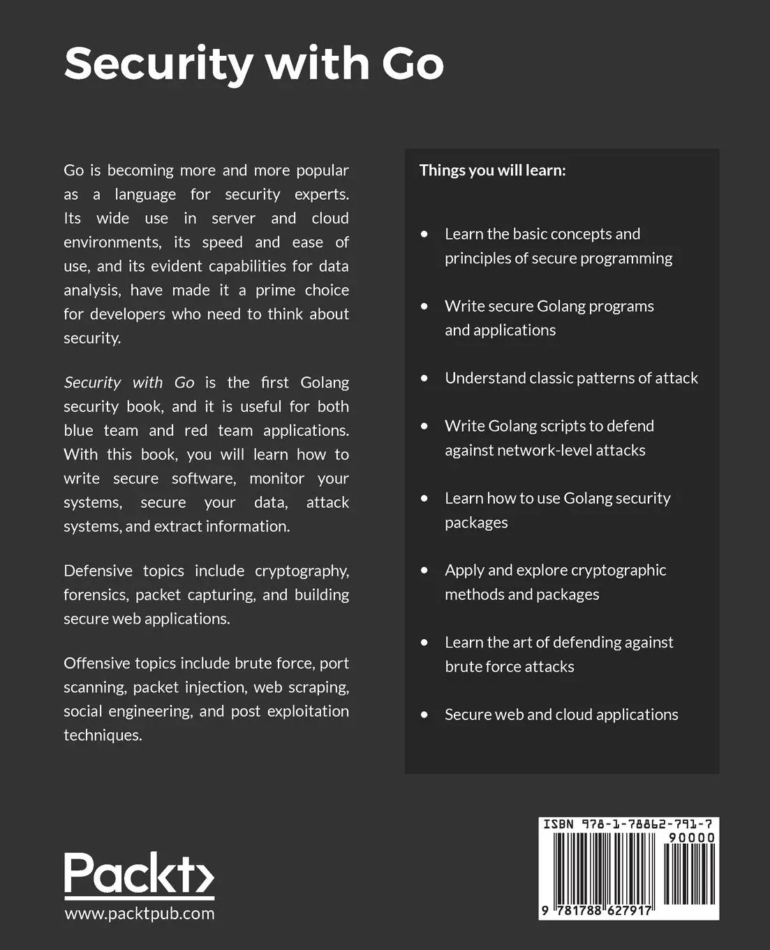 Rückseite: 9781788627917 | Security with Go | John Daniel Leon | Taschenbuch | Englisch | 2018