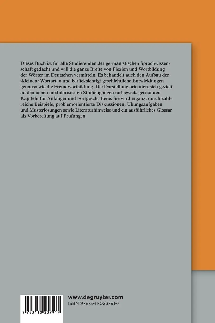 Rückseite: 9783110237917 | Grundzüge der Morphologie des Deutschen | Hilke Elsen | Taschenbuch