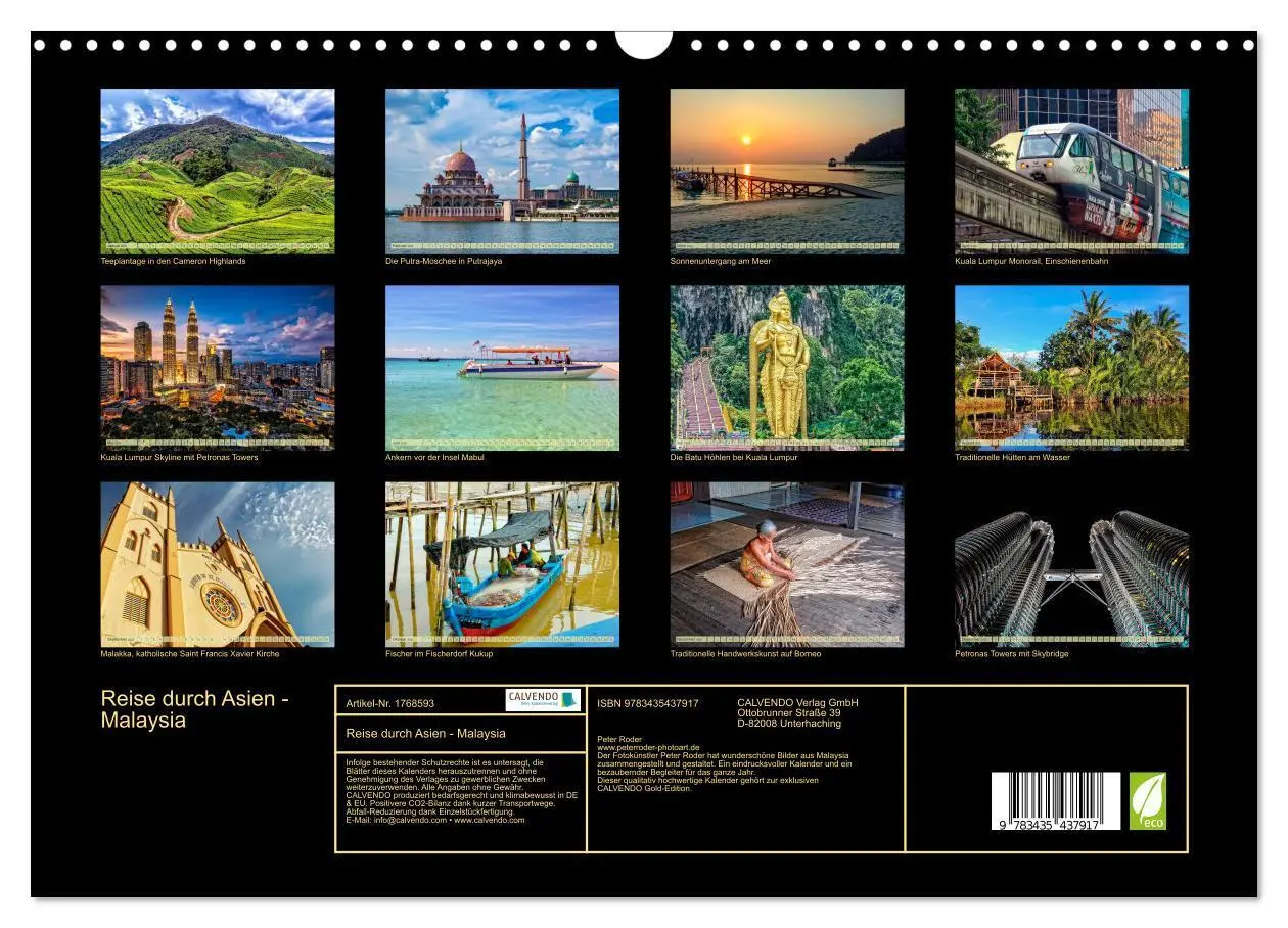 Bild: 9783435437917 | Reise durch Asien - Malaysia (Wandkalender 2025 DIN A3 quer),...