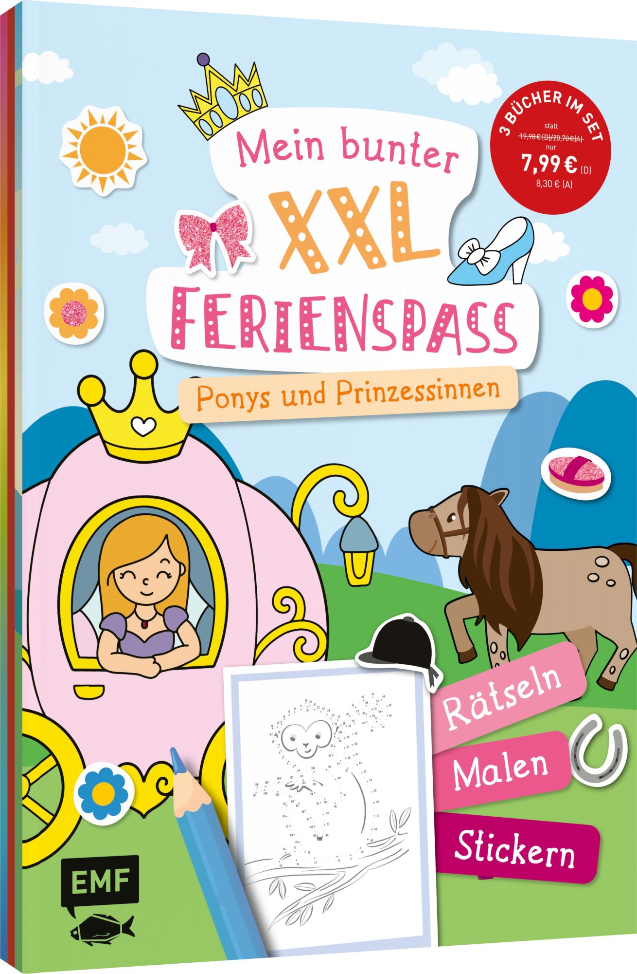 Cover: 9783745927917 | Mein bunter XXL-Ferienspaß: Ponys und Prinzessinnen - 3...