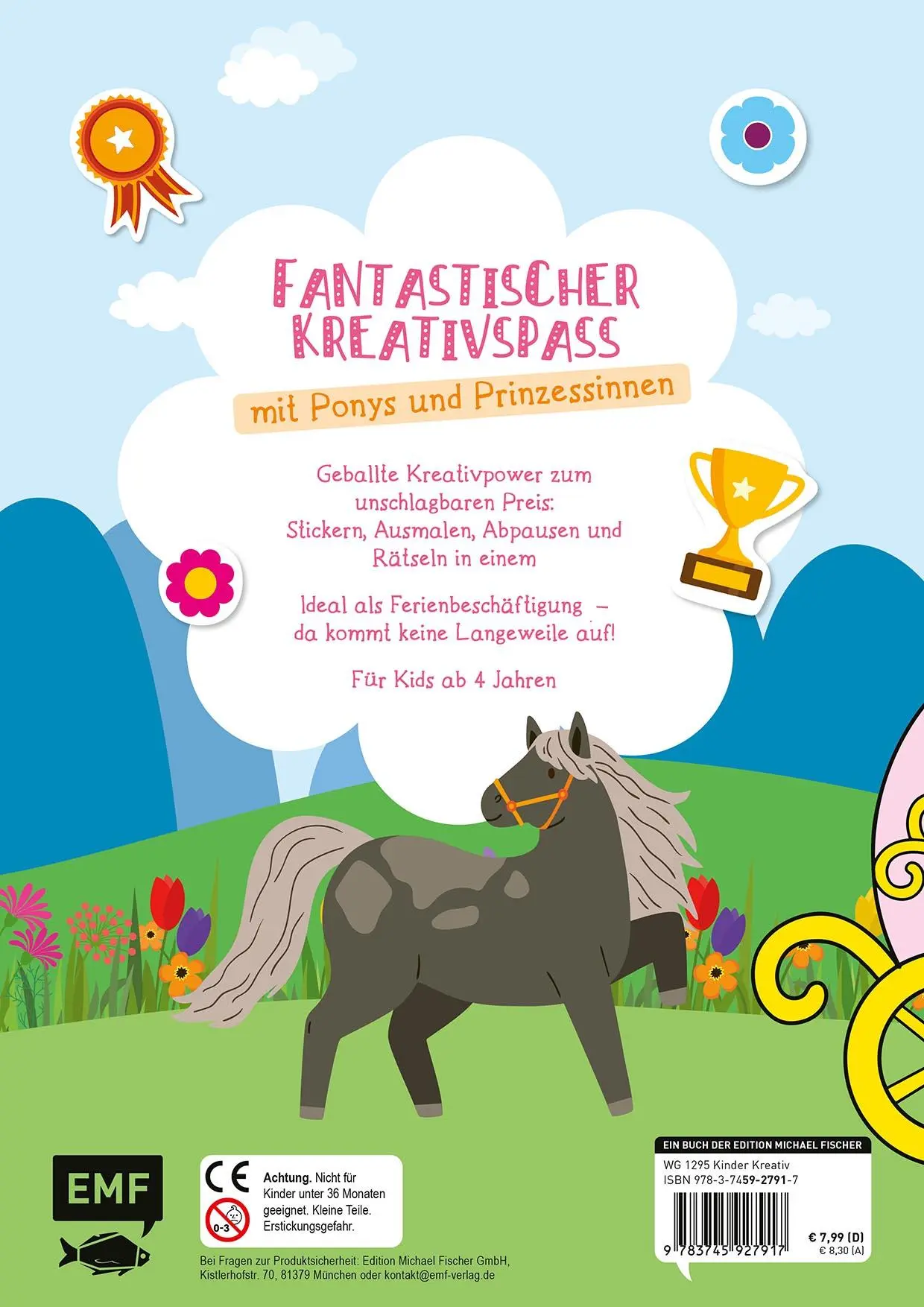 Rückseite: 9783745927917 | Mein bunter XXL-Ferienspaß: Ponys und Prinzessinnen - 3...