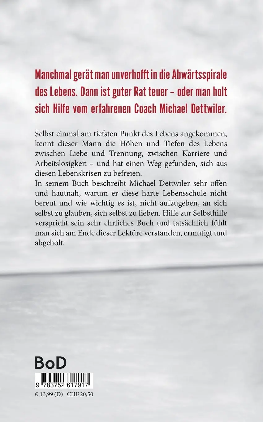 Rückseite: 9783752617917 | Gib niemals auf, egal wie hart es ist! | Michael Dettwiler | Buch