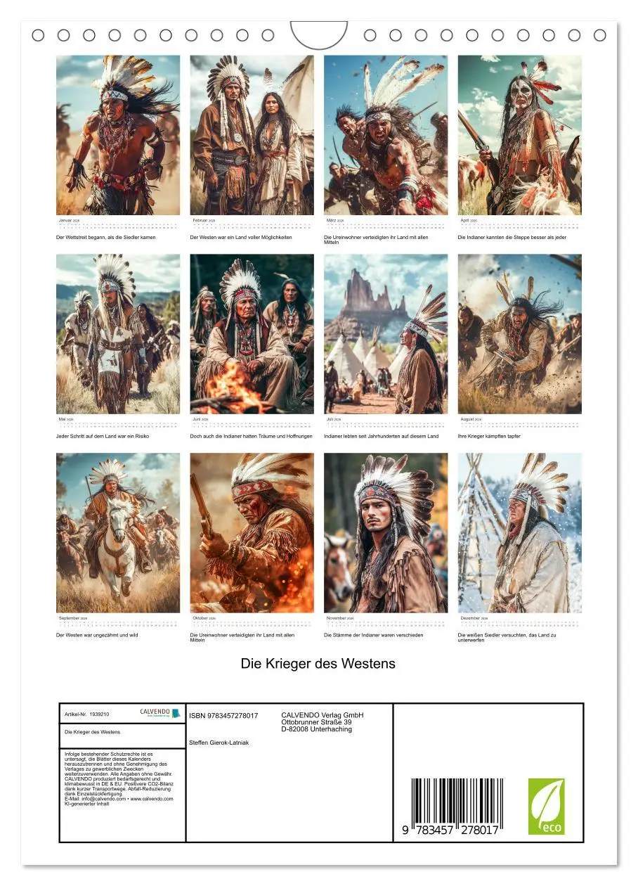 Bild: 9783457278017 | Die Krieger des Westens (Wandkalender 2026 DIN A4 hoch), CALVENDO...