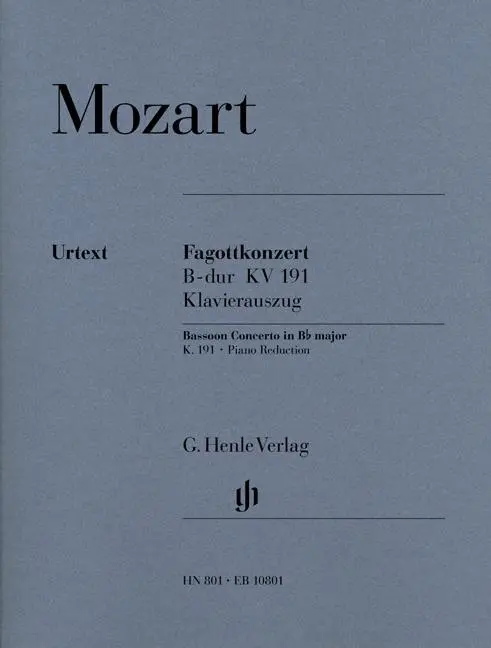 Cover: 9790201808017 | Bassoon Concerto B Flat KV191 | Wolfgang Amadeus Mozart | Taschenbuch