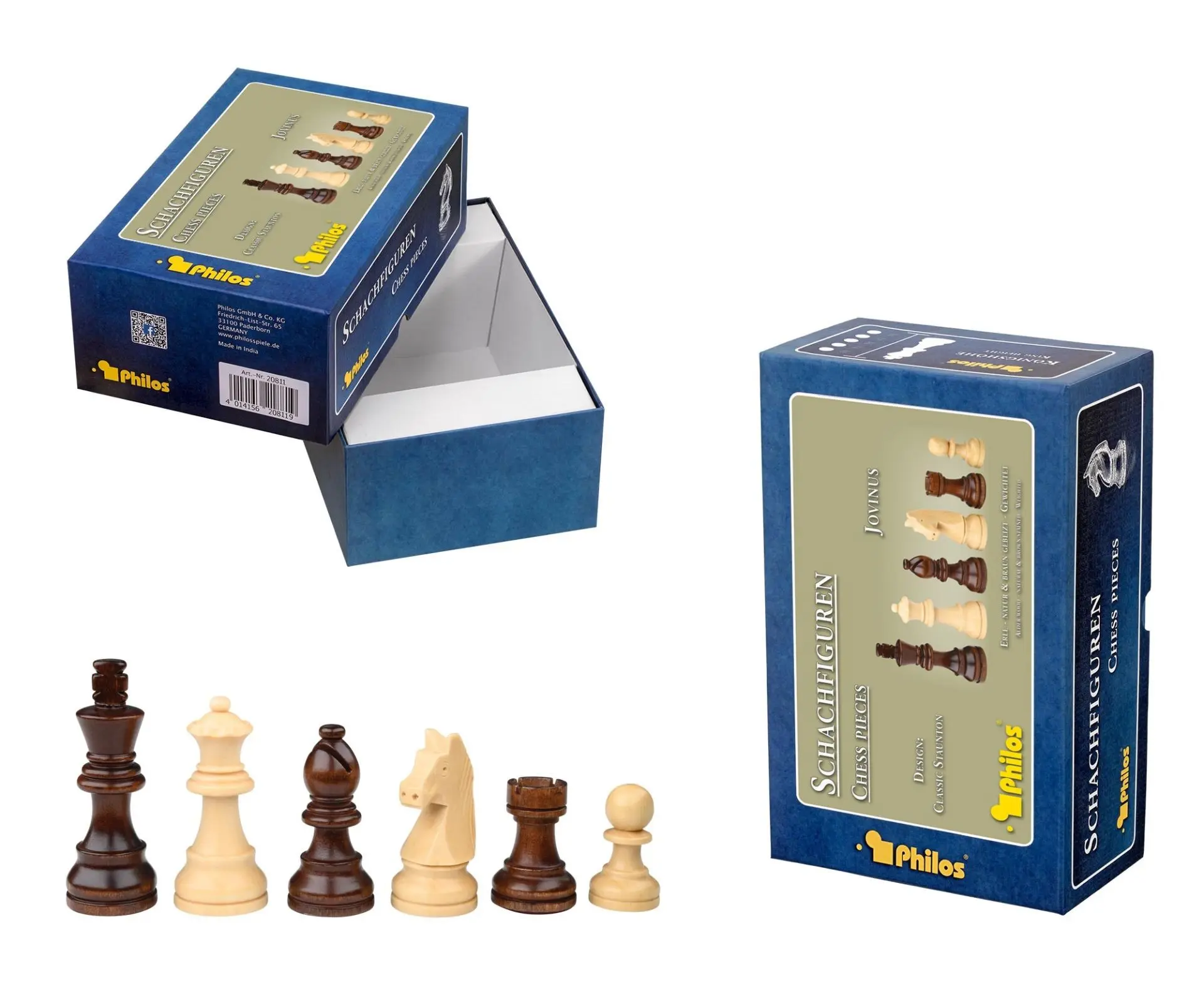 Cover: 4014156208117 | Philos 20811 - Schachfiguren Jovinus, Holz, Königshöhe 76 mm, in...