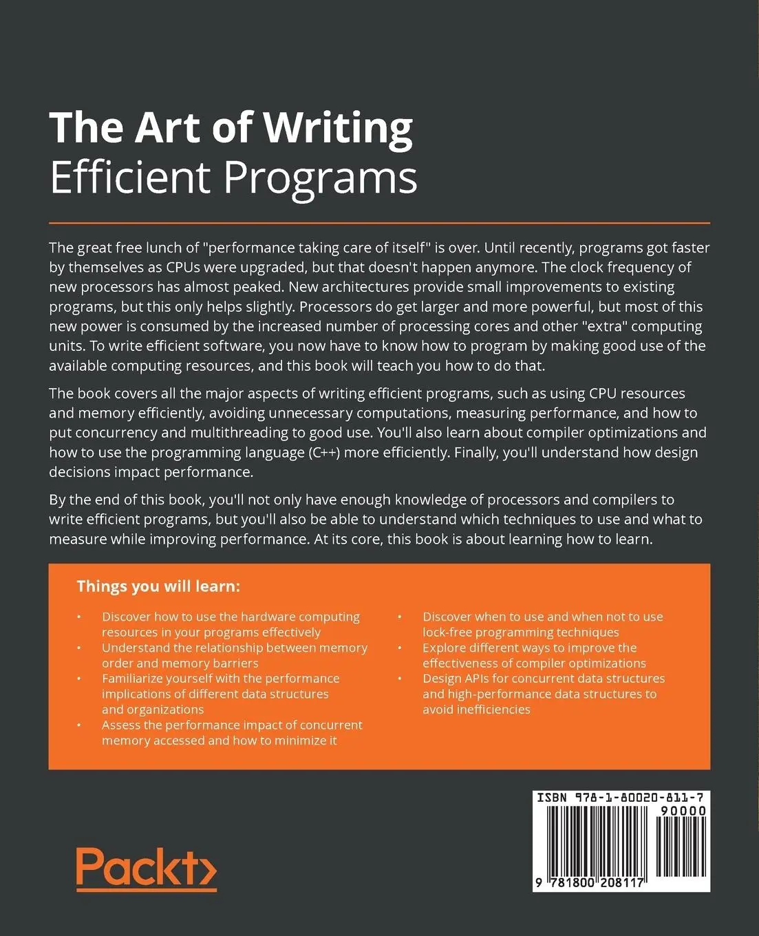 Rückseite: 9781800208117 | The Art of Writing Efficient Programs | Fedor G. Pikus | Taschenbuch