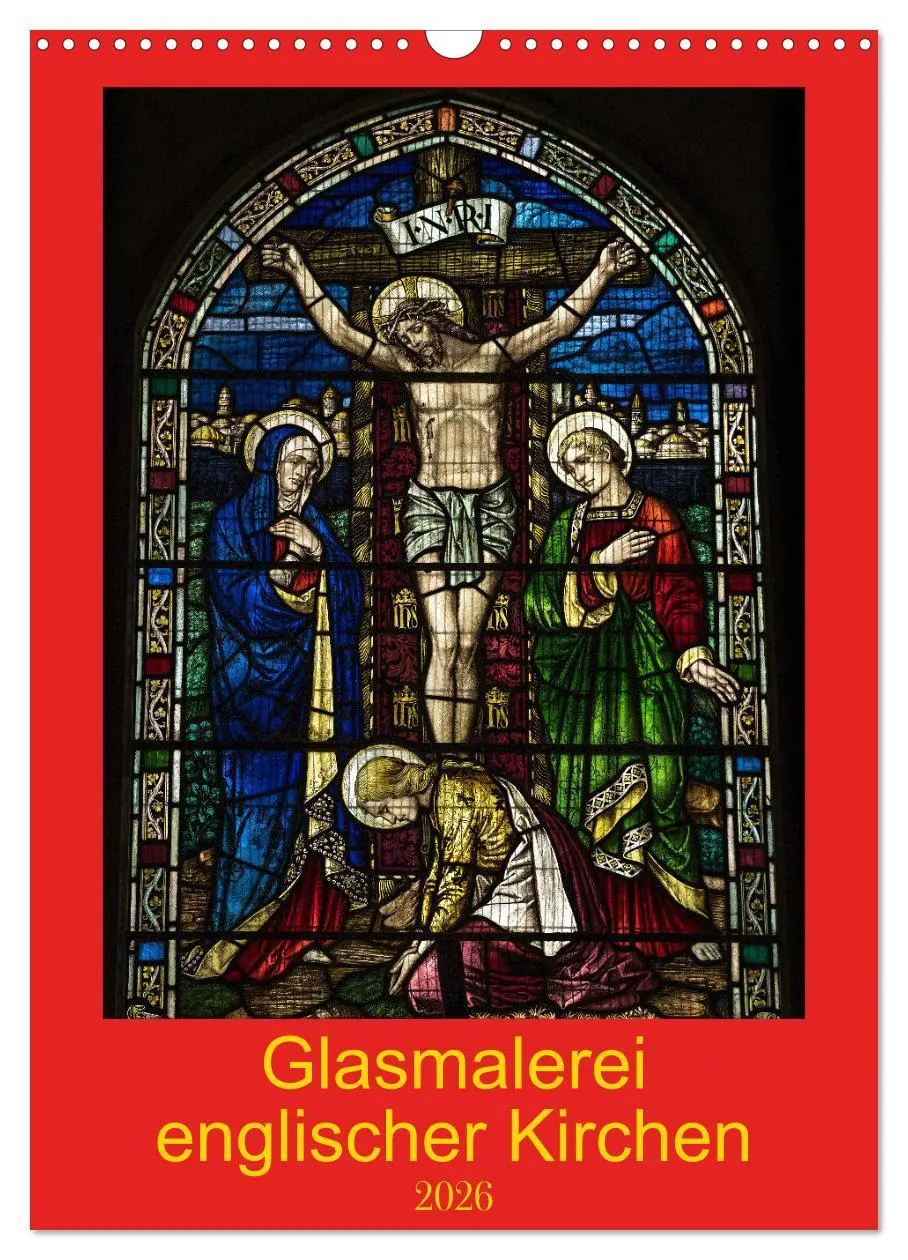 Cover: 9783516288117 | Glasmalerei englischer Kirchen (Wandkalender 2026 DIN A3 hoch),...