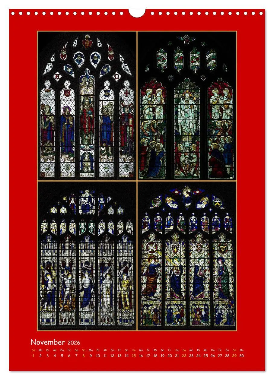 Bild: 9783516288117 | Glasmalerei englischer Kirchen (Wandkalender 2026 DIN A3 hoch),...