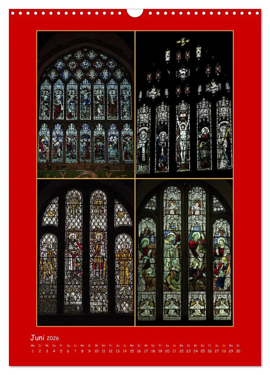 Bild: 9783516288117 | Glasmalerei englischer Kirchen (Wandkalender 2026 DIN A3 hoch),...