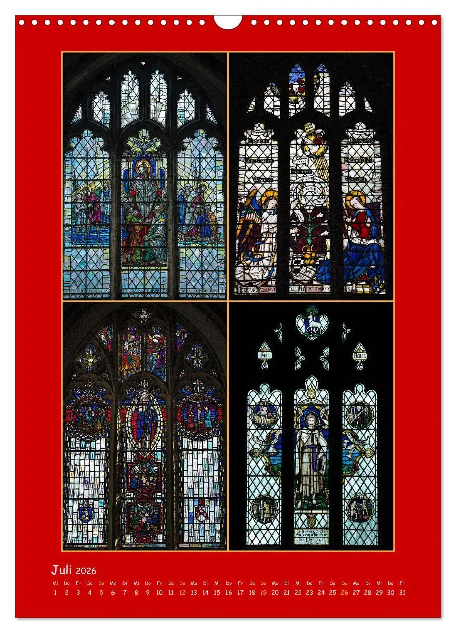 Bild: 9783516288117 | Glasmalerei englischer Kirchen (Wandkalender 2026 DIN A3 hoch),...