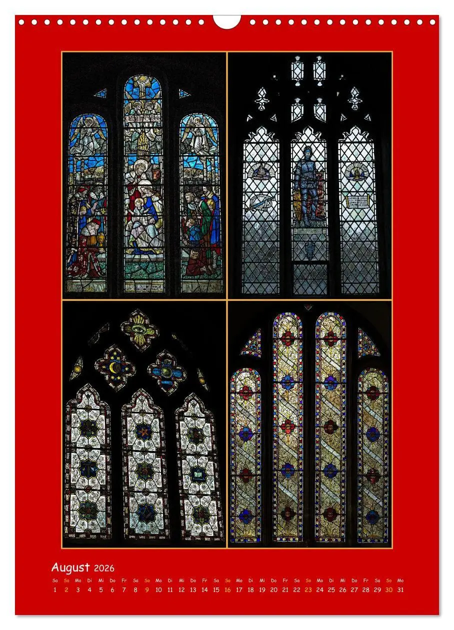 Bild: 9783516288117 | Glasmalerei englischer Kirchen (Wandkalender 2026 DIN A3 hoch),...