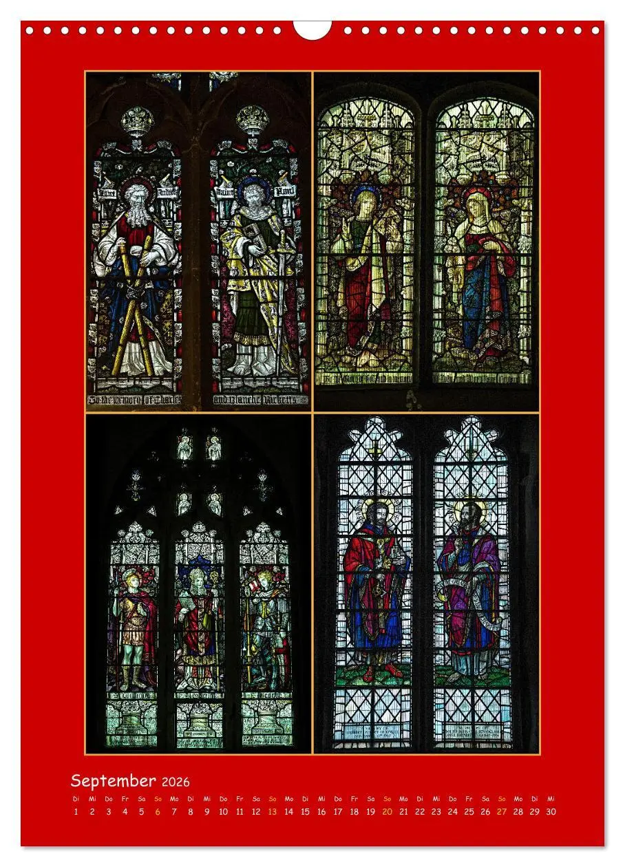 Bild: 9783516288117 | Glasmalerei englischer Kirchen (Wandkalender 2026 DIN A3 hoch),...
