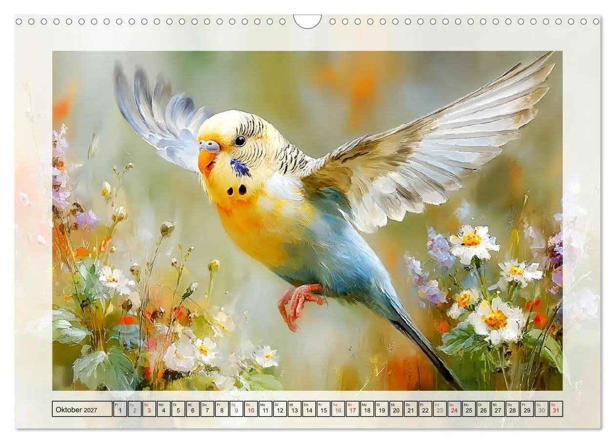 Bild: 9783516808117 | Wellensittiche. Fröhliche Seelen auf der Terrasse (Wandkalender...
