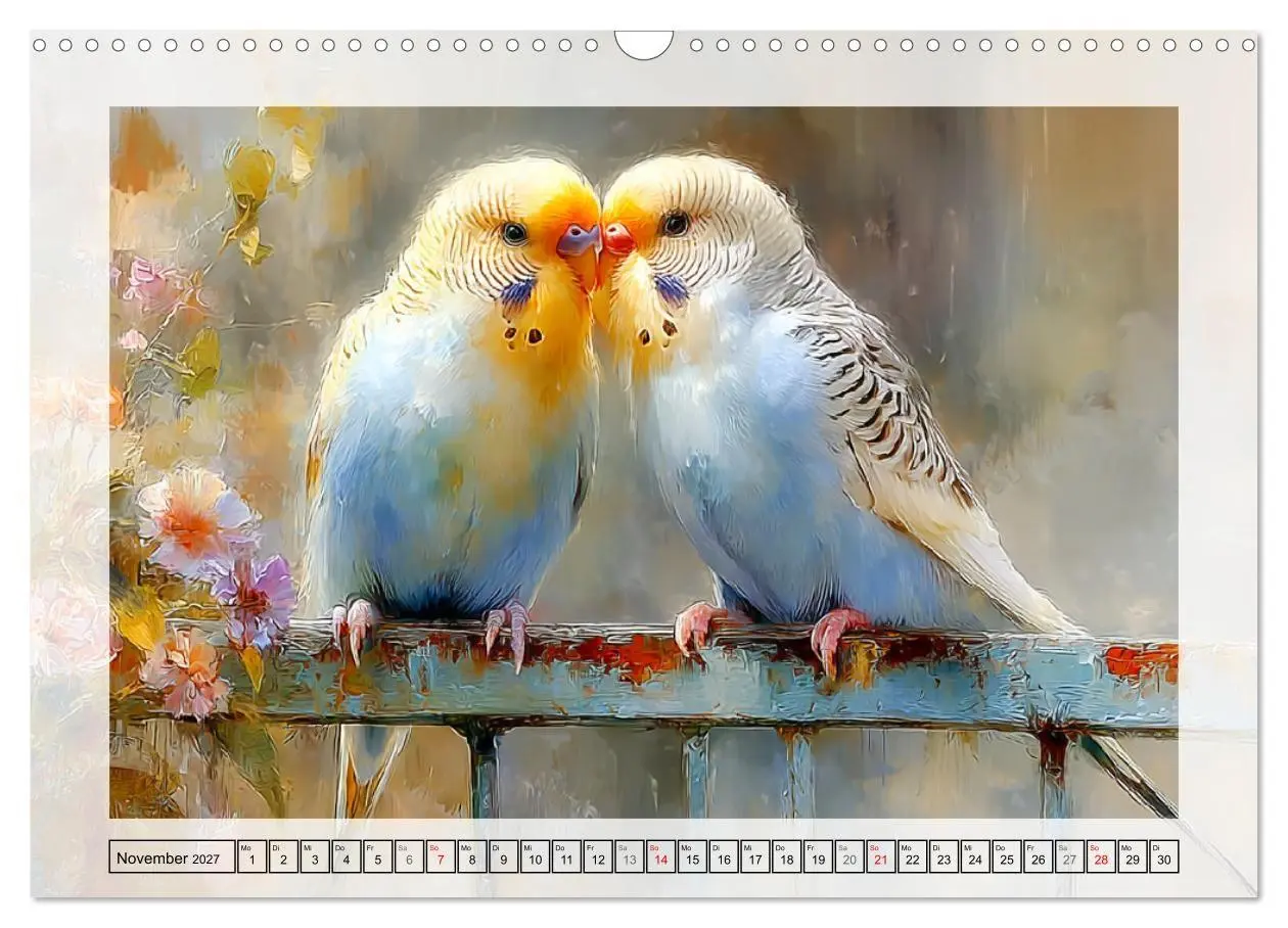 Bild: 9783516808117 | Wellensittiche. Fröhliche Seelen auf der Terrasse (Wandkalender...