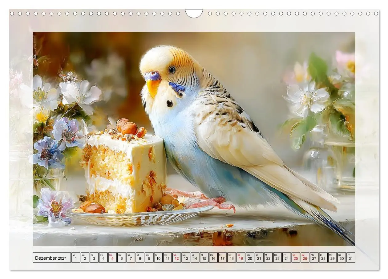 Bild: 9783516808117 | Wellensittiche. Fröhliche Seelen auf der Terrasse (Wandkalender...