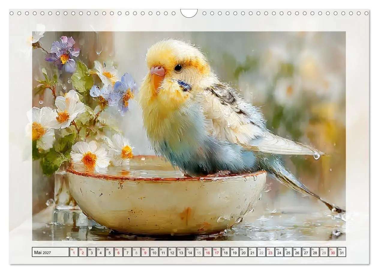 Bild: 9783516808117 | Wellensittiche. Fröhliche Seelen auf der Terrasse (Wandkalender...