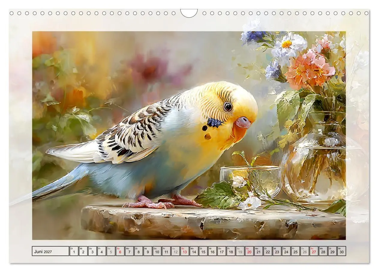 Bild: 9783516808117 | Wellensittiche. Fröhliche Seelen auf der Terrasse (Wandkalender...