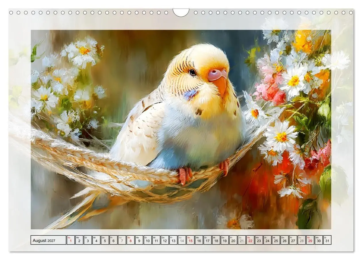 Bild: 9783516808117 | Wellensittiche. Fröhliche Seelen auf der Terrasse (Wandkalender...