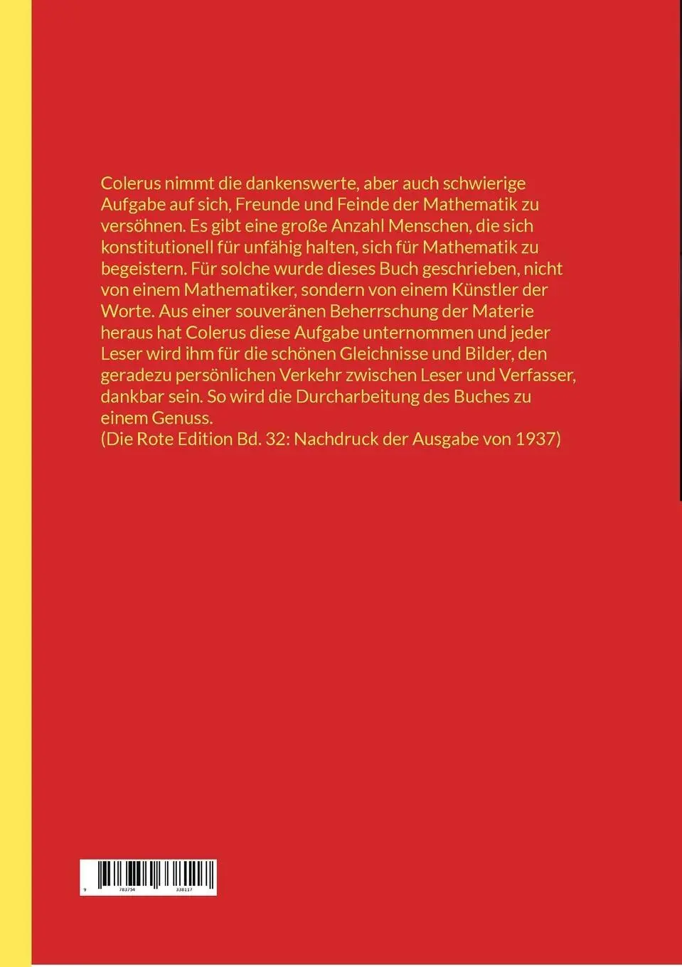 Rückseite: 9783754338117 | Vom Einmaleins zum Integral | Mathematik für Jedermann | Colerus