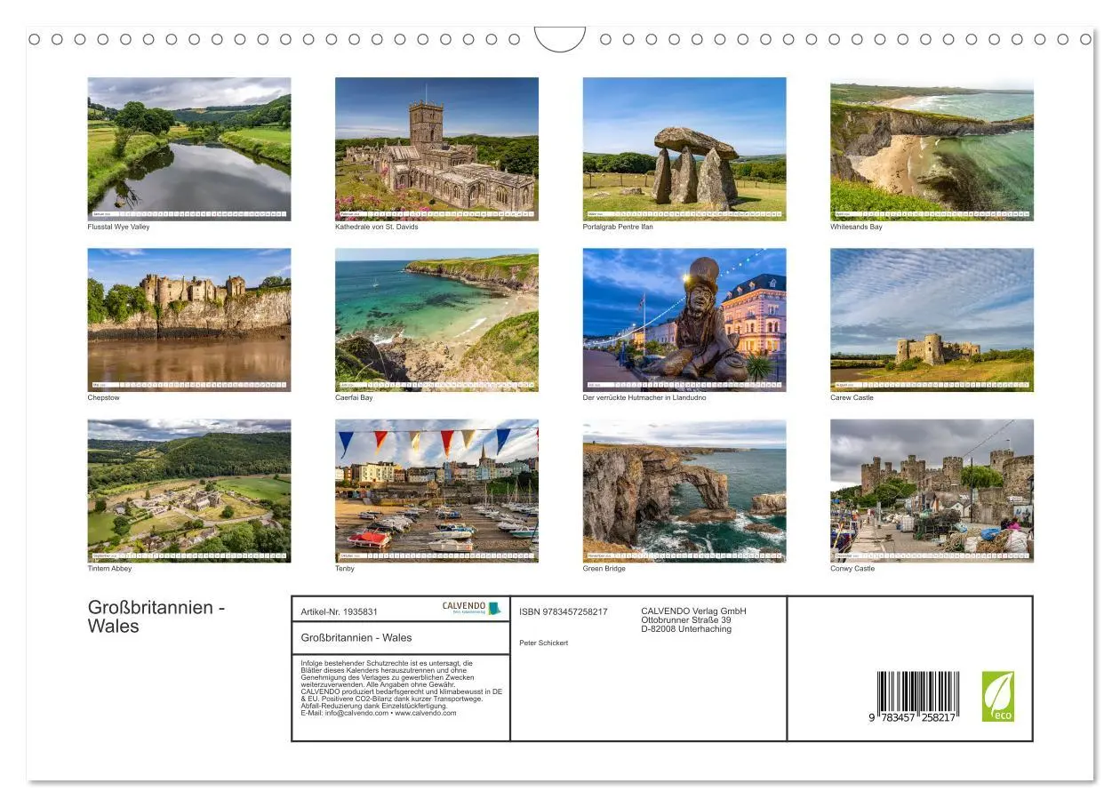 Bild: 9783457258217 | Großbritannien - Wales (Wandkalender 2026 DIN A3 quer), CALVENDO...