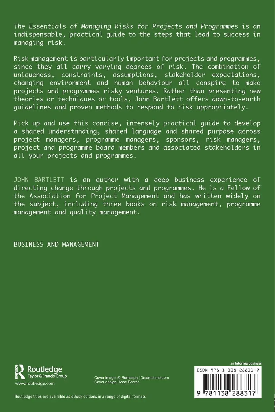 Rückseite: 9781138288317 | The Essentials of Managing Risk for Projects and Programmes | Bartlett