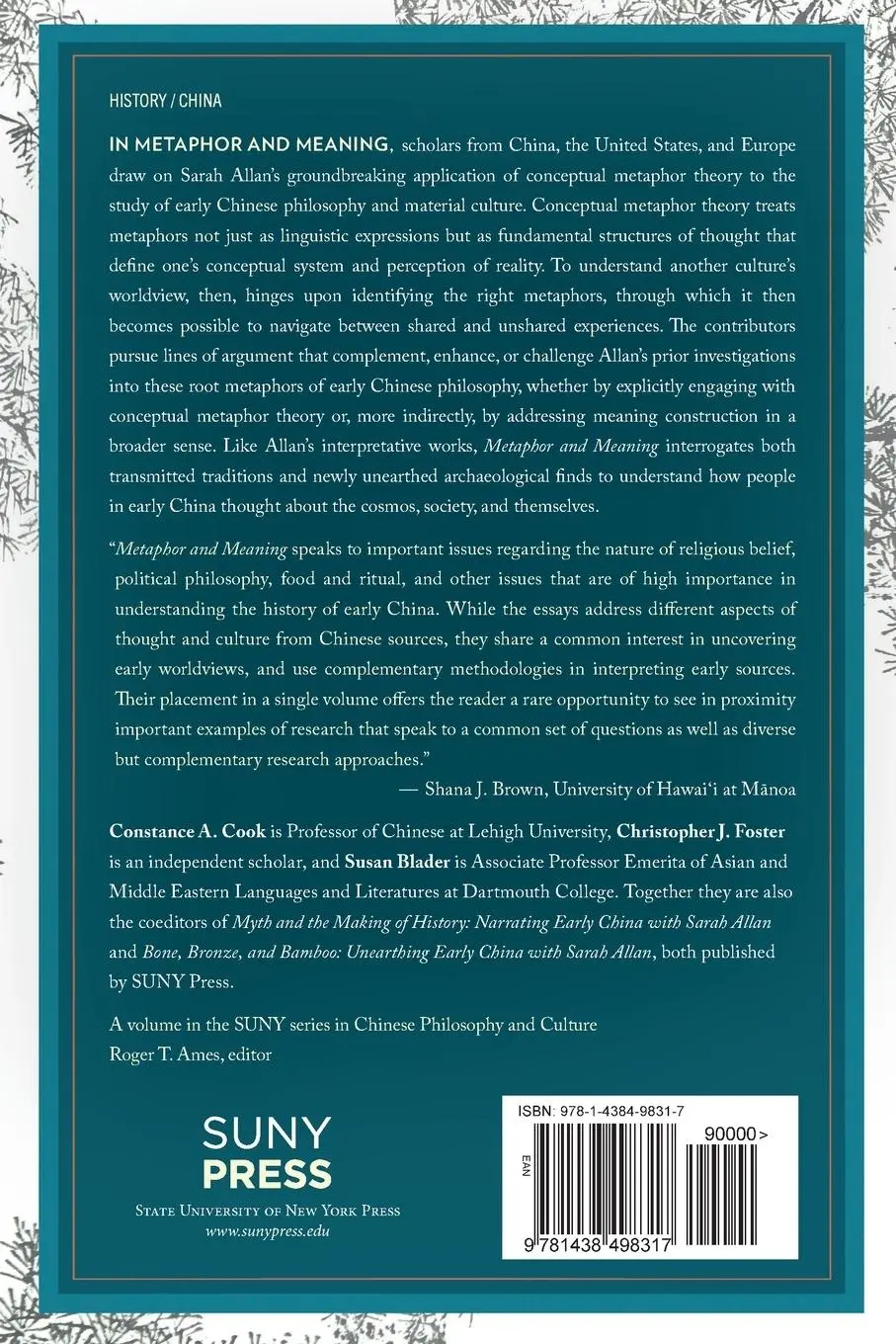 Rückseite: 9781438498317 | Metaphor and Meaning | Thinking Through Early China with Sarah Allan