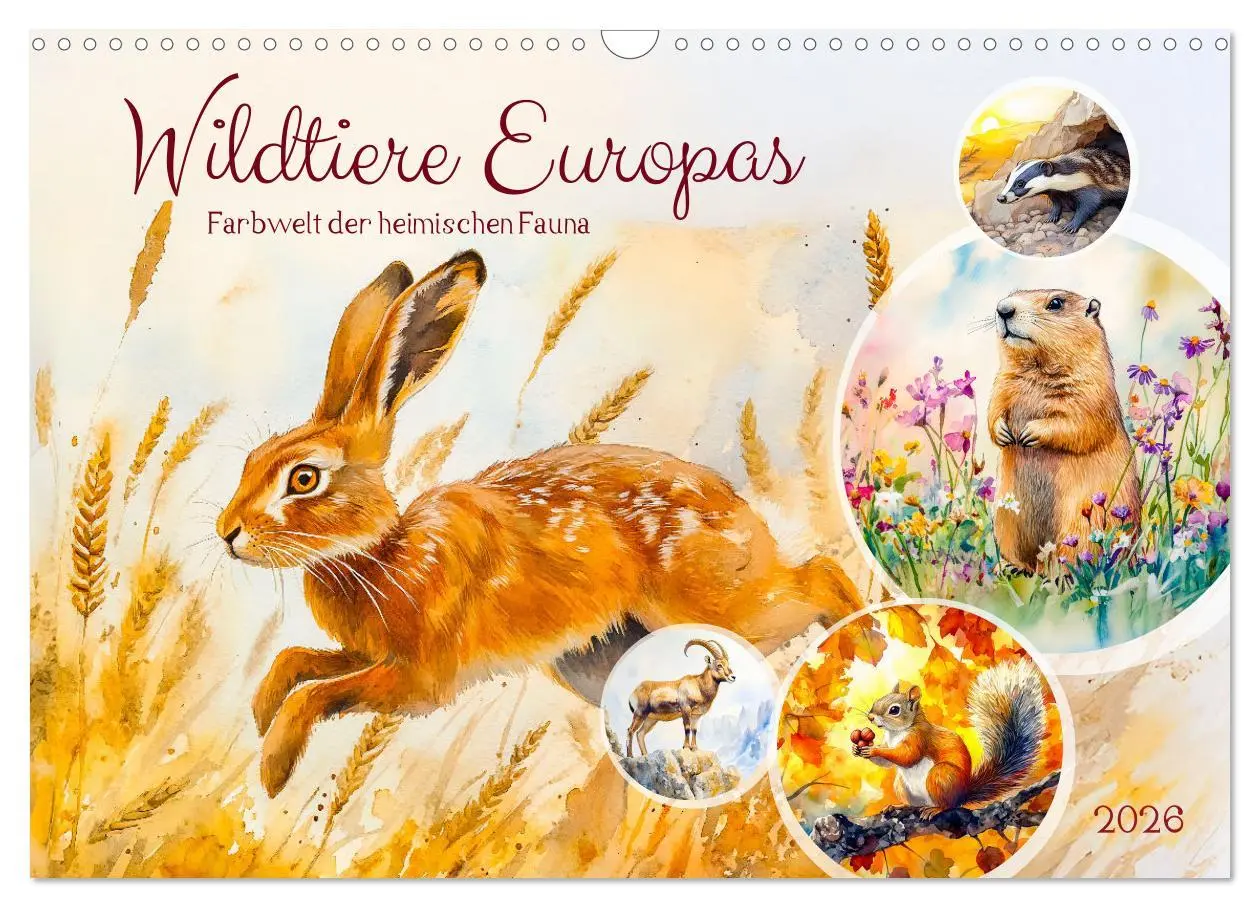 Cover: 9783457318317 | Wildtiere Europas - Farbwelt der heimischen Fauna (Wandkalender...