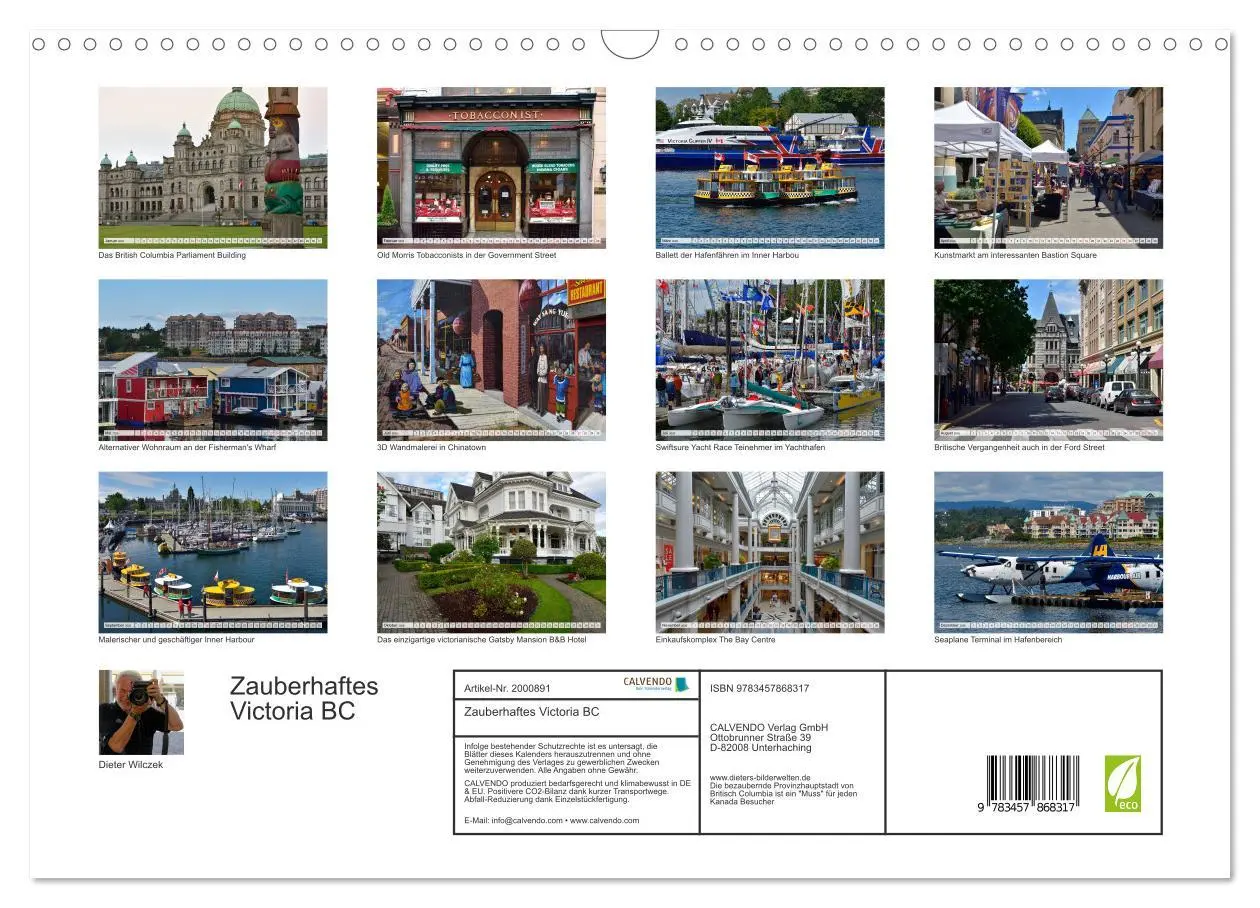 Bild: 9783457868317 | Zauberhaftes Victoria BC (Wandkalender 2026 DIN A3 quer), CALVENDO...