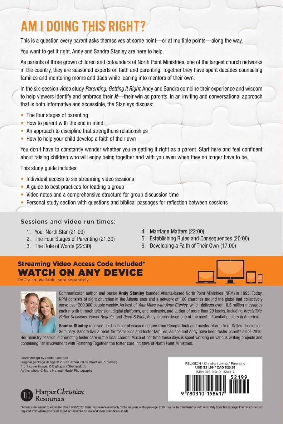 Rückseite: 9780310158417 | Parenting Bible Study Guide plus Streaming Video | Getting It Right
