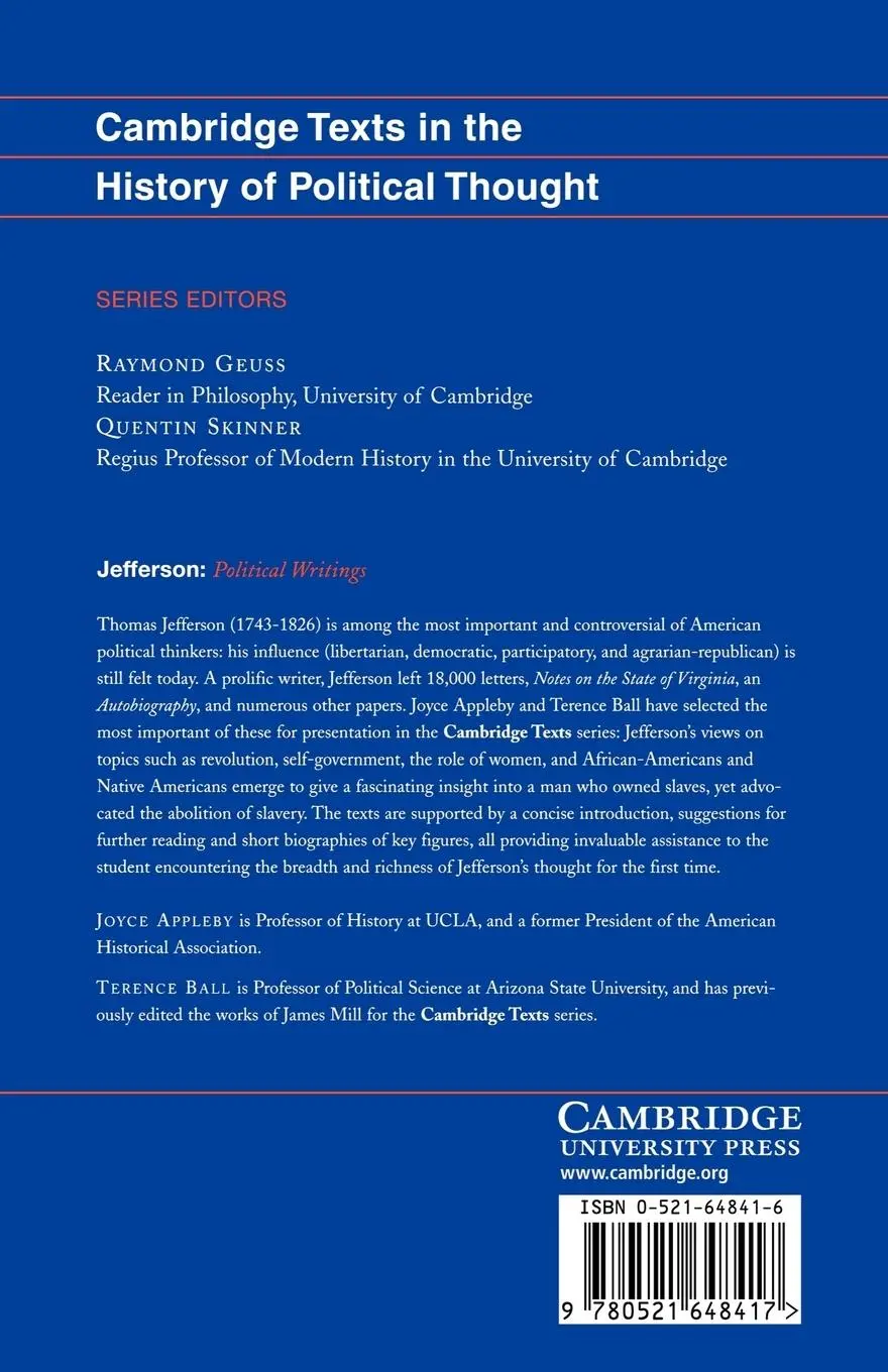 Rückseite: 9780521648417 | Jefferson | Political Writings | Thomas Jefferson | Taschenbuch | 2007