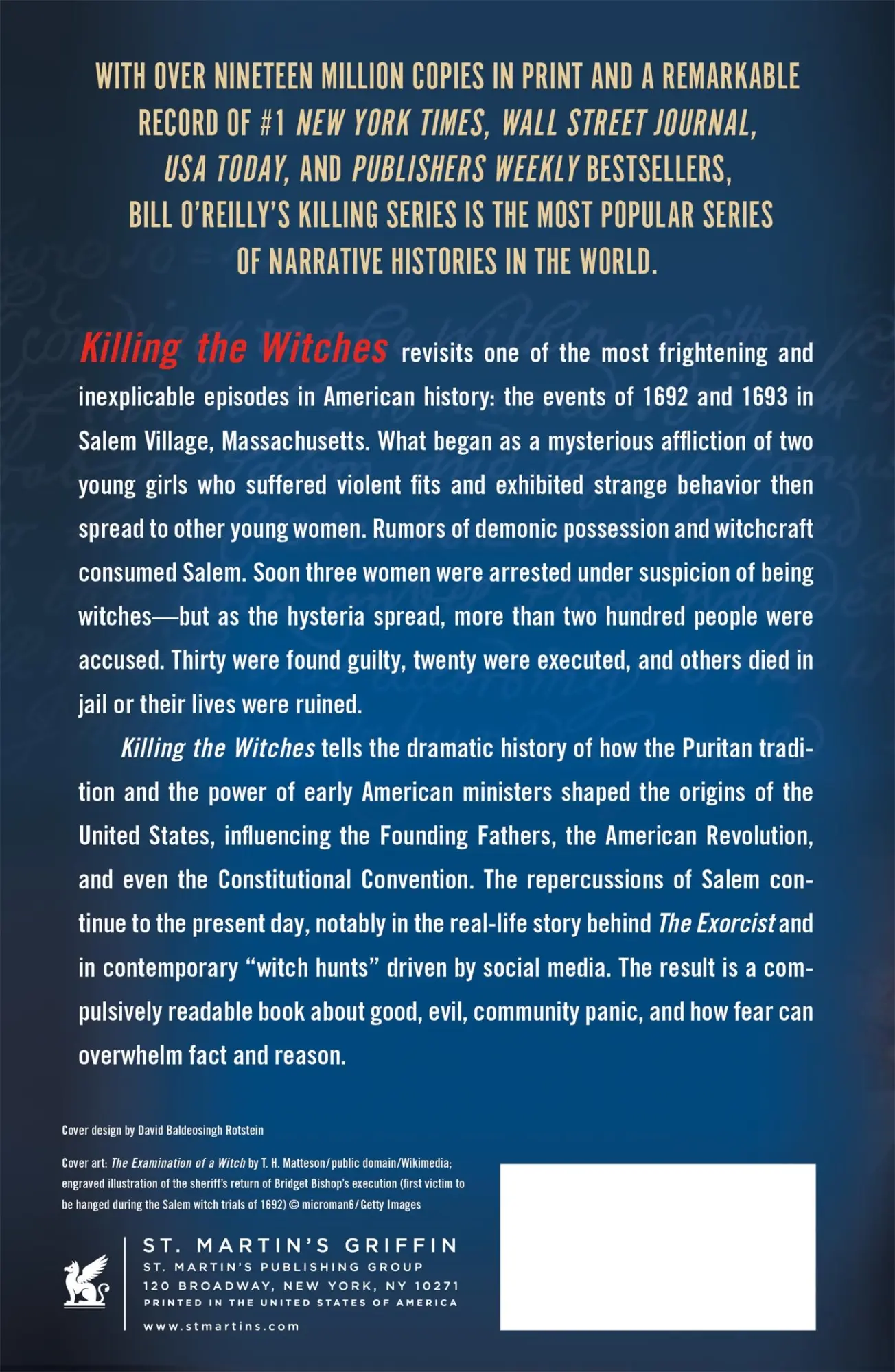 Rückseite: 9781250358417 | Killing the Witches | The Horror of Salem, Massachusetts | Taschenbuch