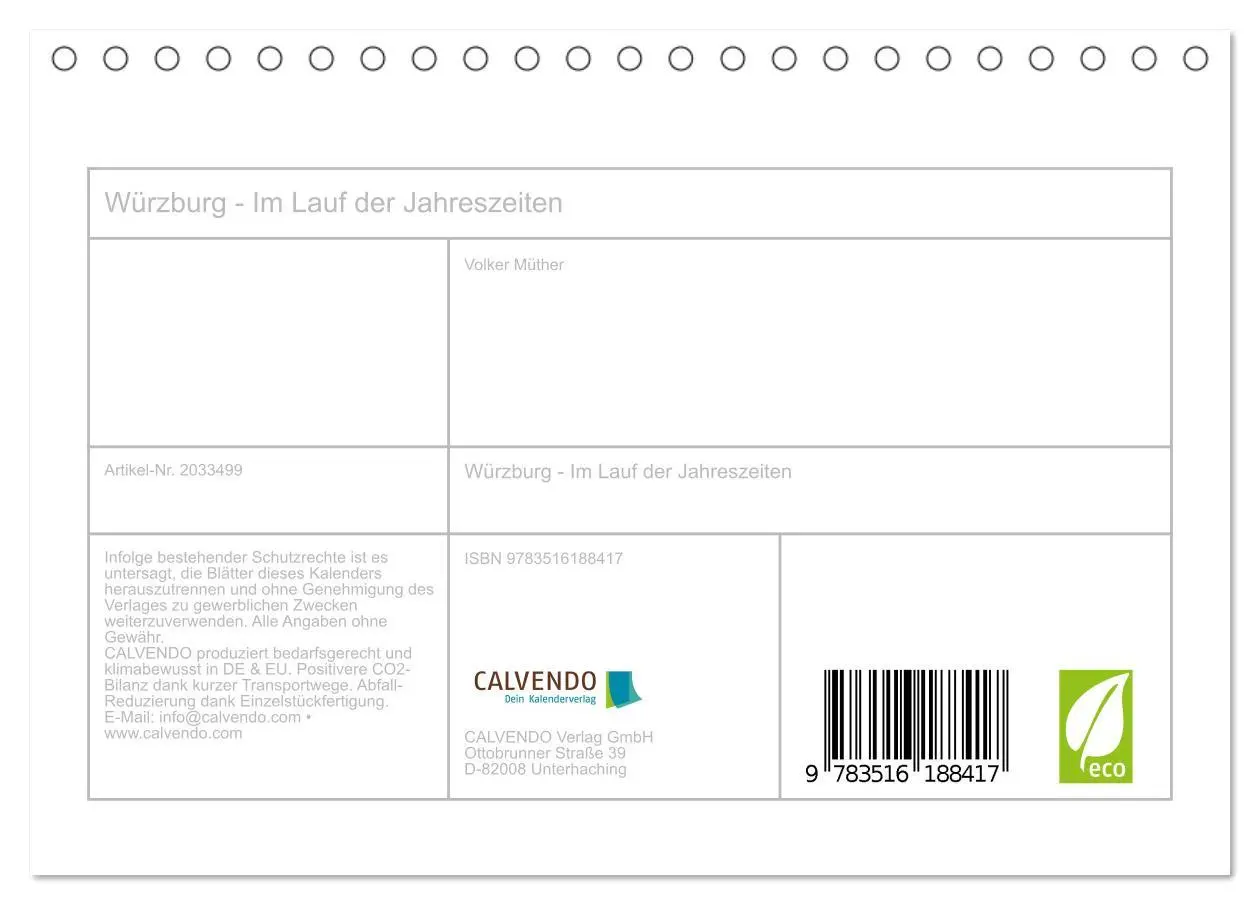 Bild: 9783516188417 | Würzburg - Im Lauf der Jahreszeiten (Tischkalender 2026 DIN A5...