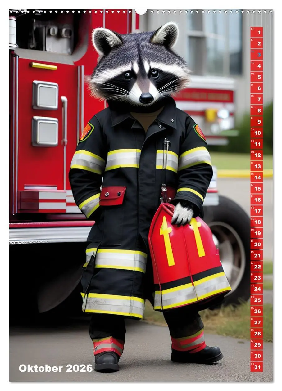 Bild: 9783516328417 | Feuerwehr - Tierischer Feuerwehrkalender (Wandkalender 2026 DIN A2...