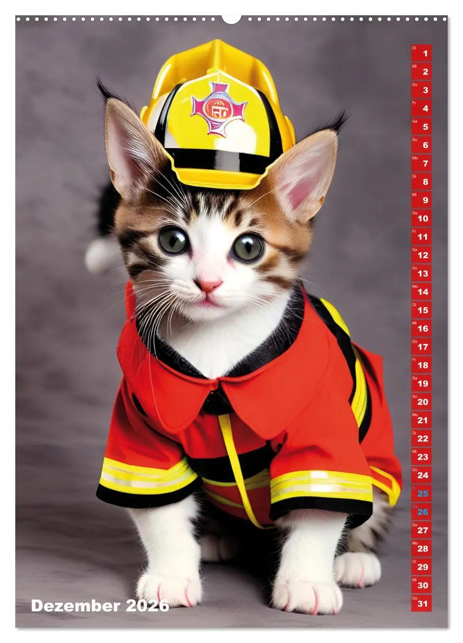 Bild: 9783516328417 | Feuerwehr - Tierischer Feuerwehrkalender (Wandkalender 2026 DIN A2...