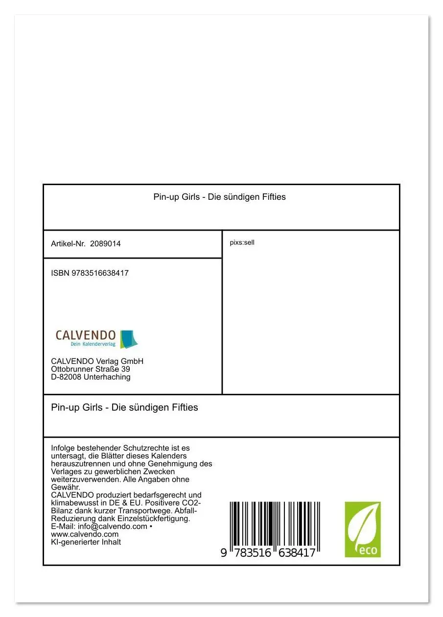 Bild: 9783516638417 | Pin-up Girls - Die sündigen Fifties (Tischkalender 2026 DIN A5...