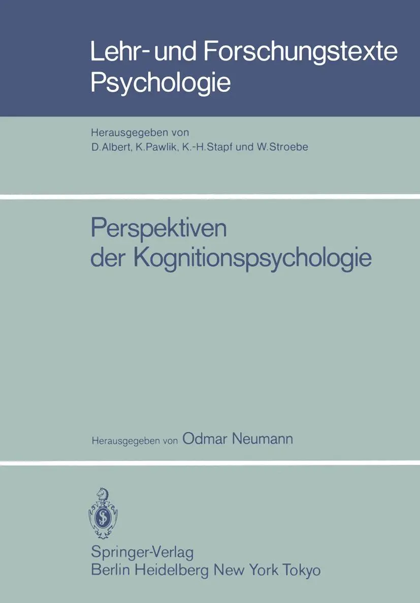 Cover: 9783540158417 | Perspektiven der Kognitionspsychologie | Odmar Neumann | Taschenbuch
