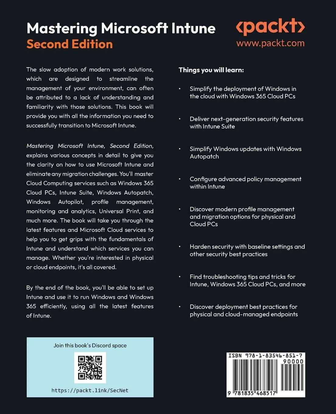 Rückseite: 9781835468517 | Mastering Microsoft Intune - Second Edition | Brinkhoff (u. a.) | Buch