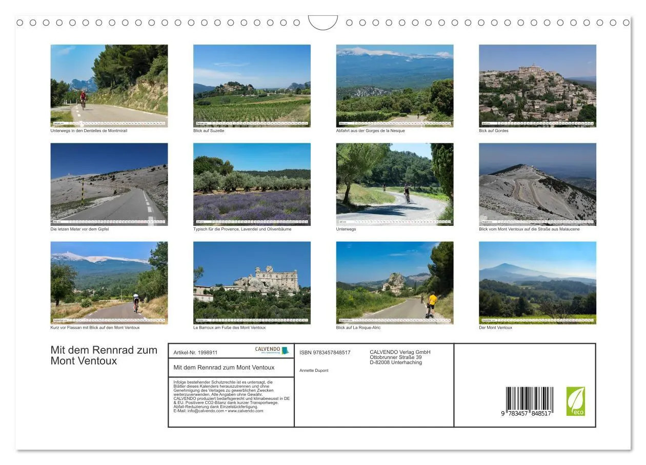 Bild: 9783457848517 | Mit dem Rennrad zum Mont Ventoux (Wandkalender 2026 DIN A3 quer),...