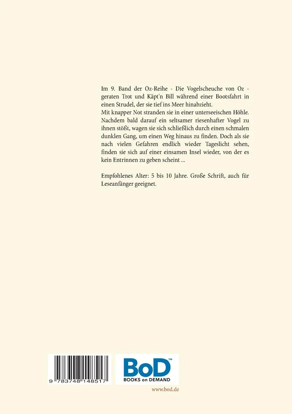 Rückseite: 9783748148517 | Die Vogelscheuche von Oz - Die Oz-Bücher Band 9 | L. Frank Baum | Buch