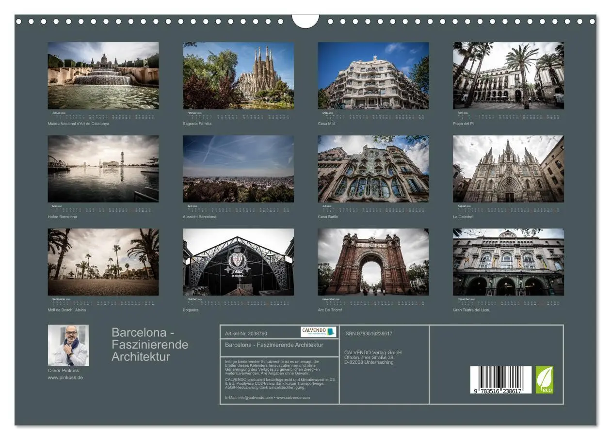 Bild: 9783516238617 | Barcelona - Faszinierende Architektur (Wandkalender 2026 DIN A3...