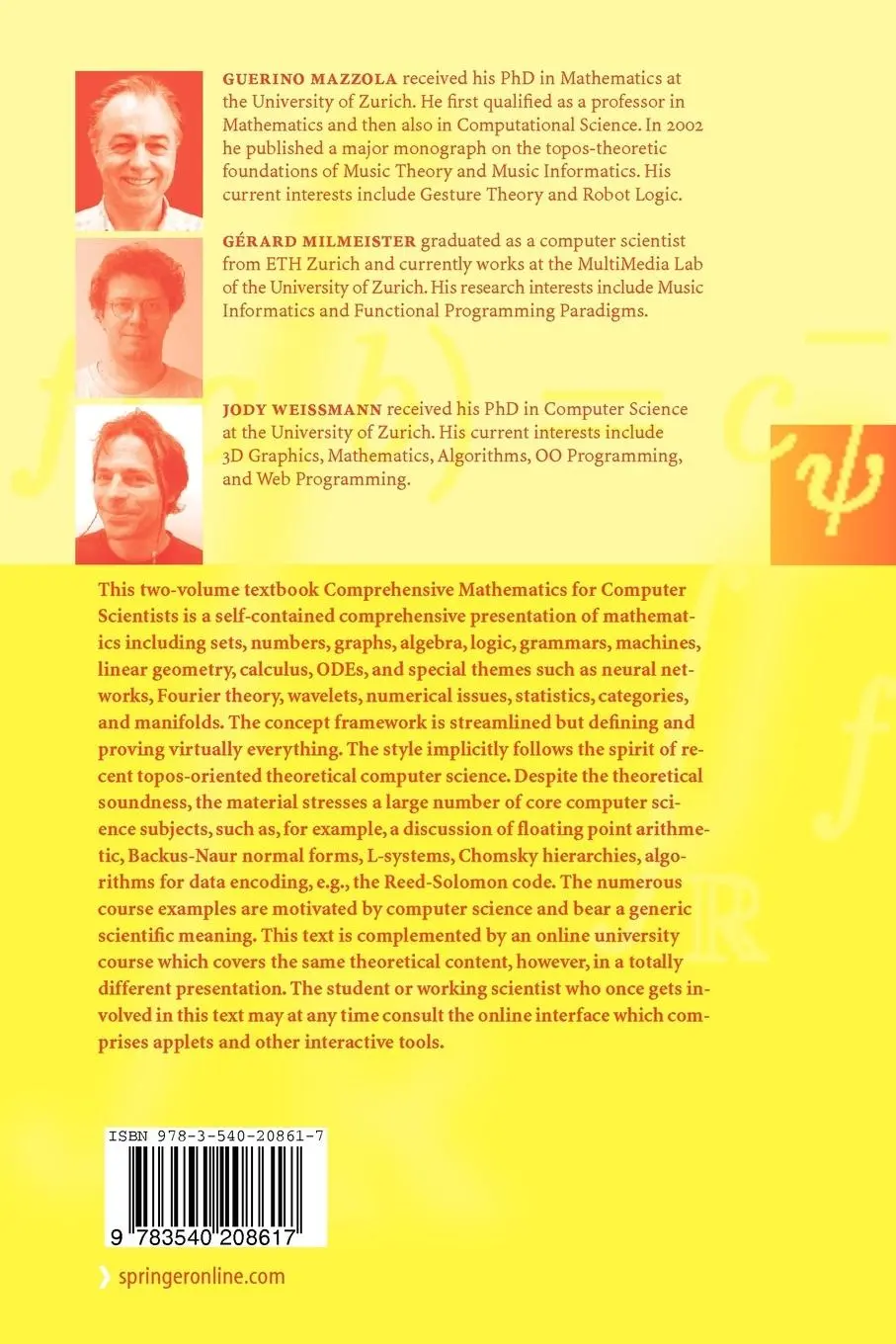 Rückseite: 9783540208617 | Comprehensive Mathematics for Computer Scientists 2 | Mazzola (u. a.)