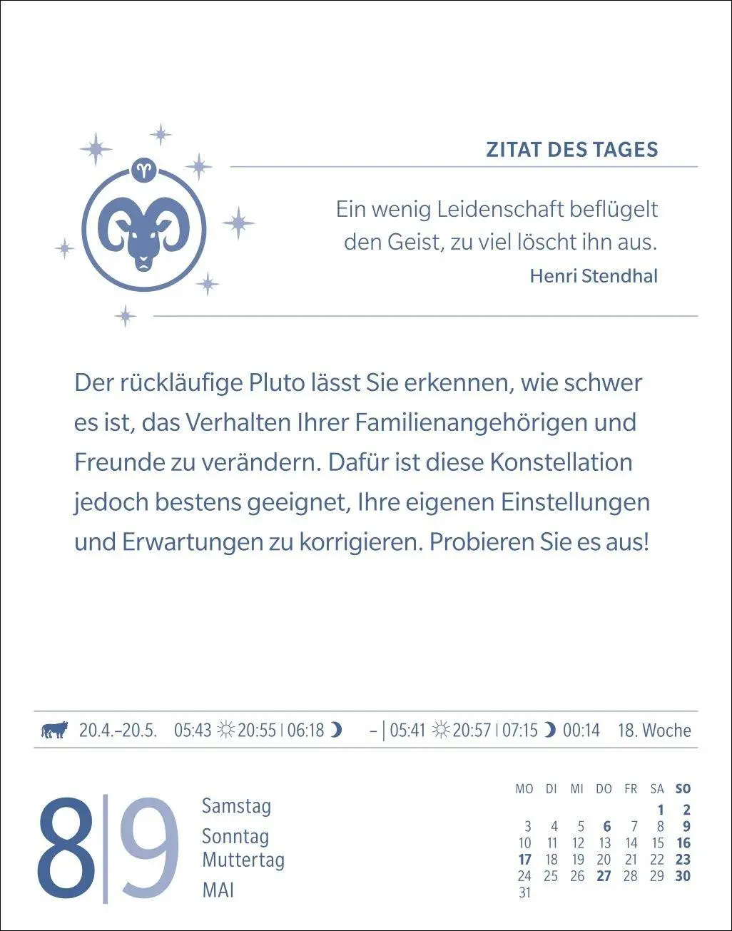 Bild: 9783840038617 | Widder Sternzeichenkalender 2027 - Tagesabreißkalender - Ihr...