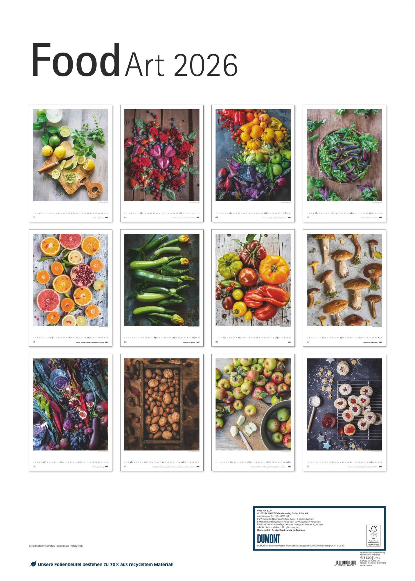 Bild: 4069095008717 | Food Art - Wandkalender mit 12 kunstvollen angerichteten Food Motiven