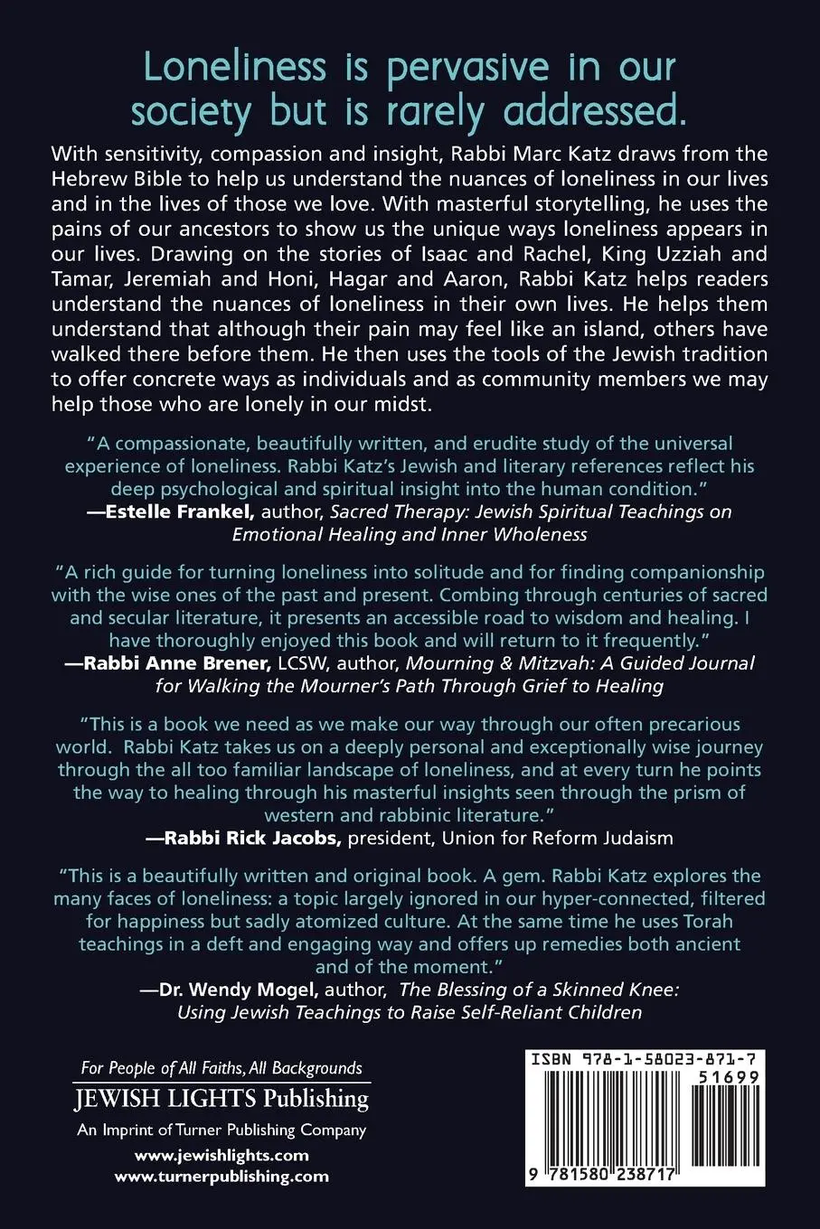 Rückseite: 9781580238717 | The Heart of Loneliness | Rabbi Marc Katz | Taschenbuch | Englisch