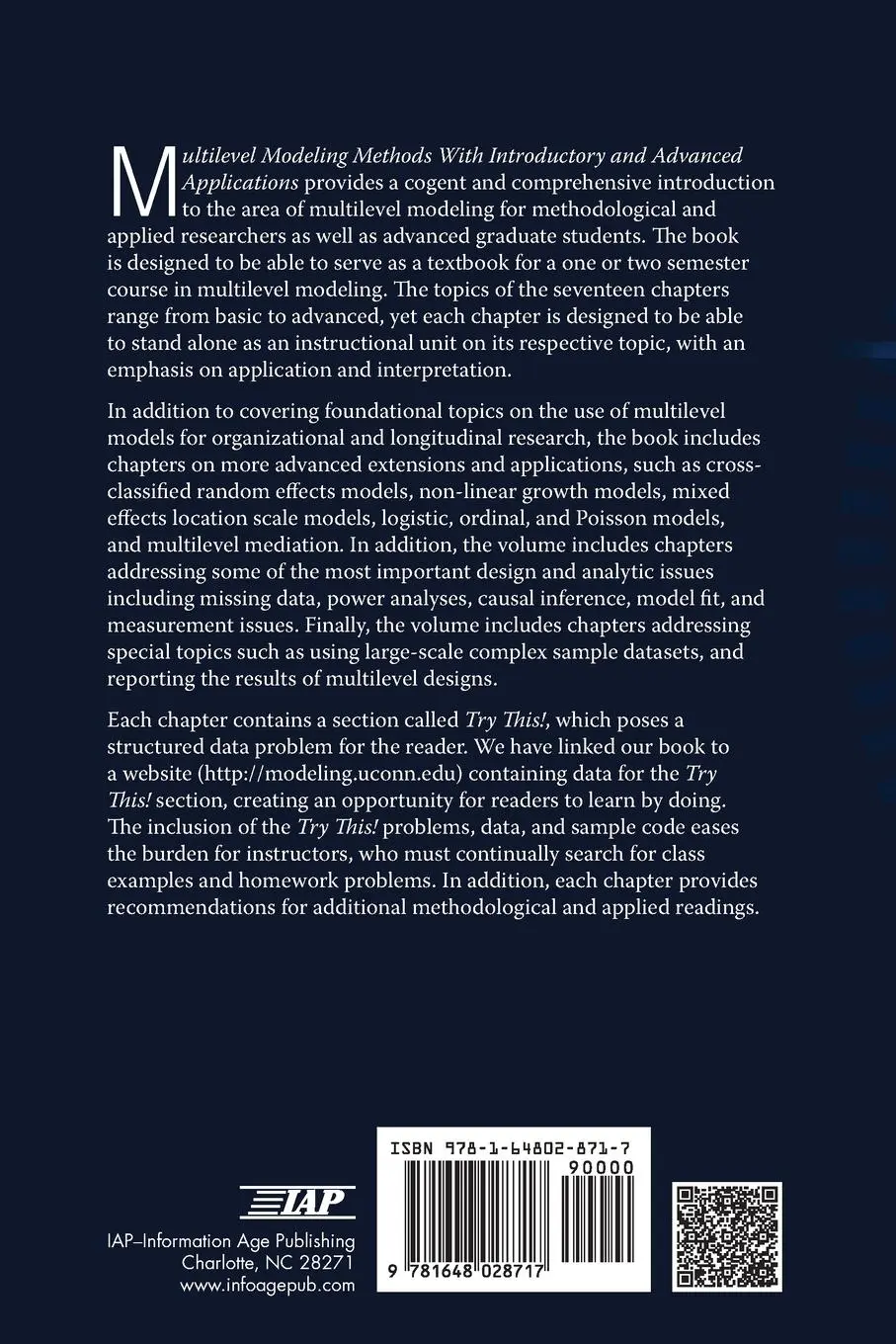 Rückseite: 9781648028717 | Multilevel Modeling Methods with Introductory and Advanced...