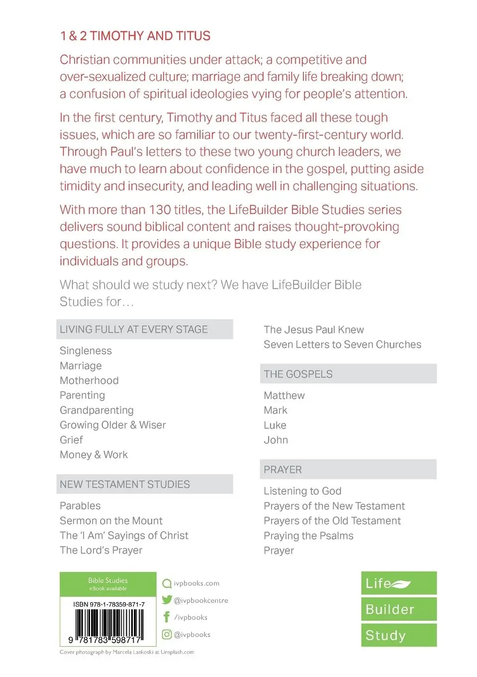 Rückseite: 9781783598717 | 1 &amp; 2 Timothy and Titus (Lifebuilder Study Guides) | Pete Sommer | IVP